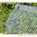Bâches transparentes armées en polyester enduit PVC - 400 gr - 3.8 x 4 m - transparente